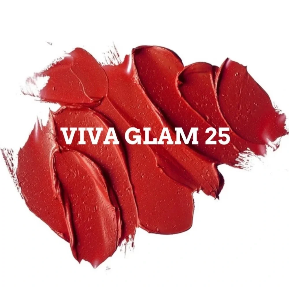 Mac Cosmetics Viva Glam 25th Anniversary Matte Lipstick Glitter Red Tube